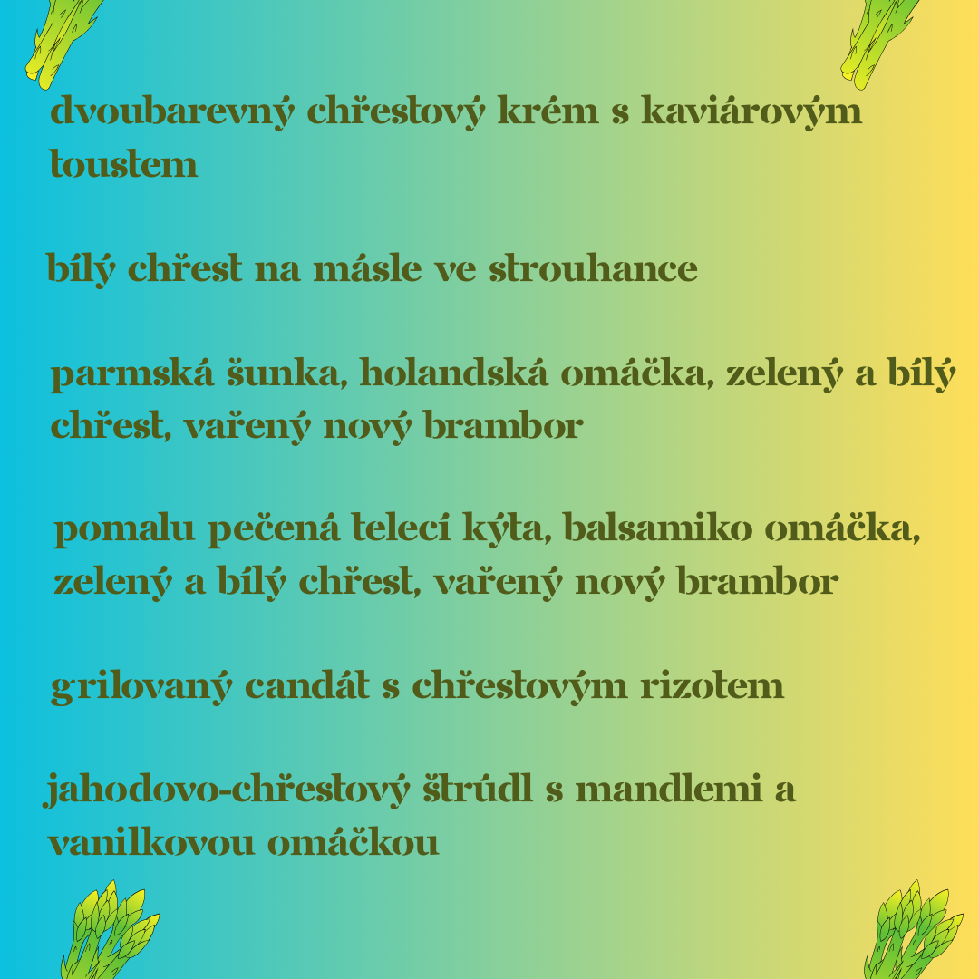 Nabídka jídel - chřestové menu  photo 1